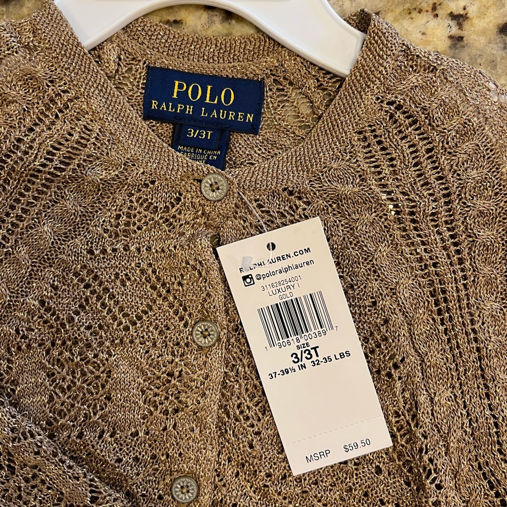 Ralph Lauren Dressy Gold Cardigan